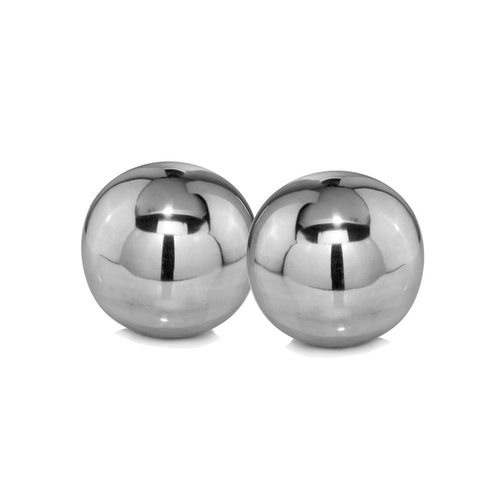 HomeRoots Set of Two Shiny Polished Aluminum Spheres