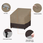 Easy-Going Waterproof Deep Seat Outdoor Lounge Chair Cover, Heavy Duty Patio Couch Cover, Windproof Outdoor Furniture Cover With Air Vent (2 Pack-33.5Wx40Dx36H Inch, Camel/Dark Brown)