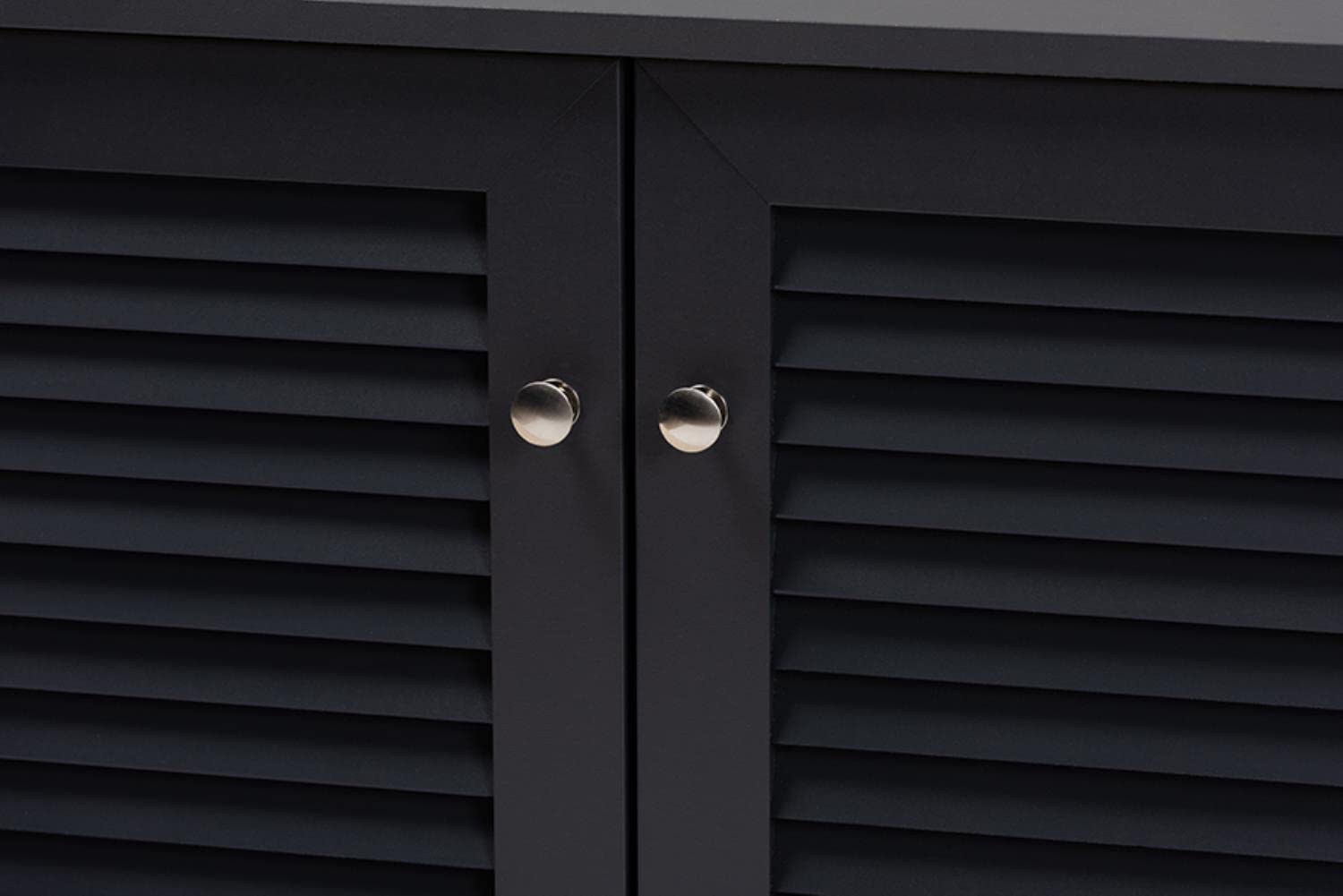 Baxton Studio Coolidge Contemporary Wood 8-Shelf Shoe Cabinet In Dark Gray