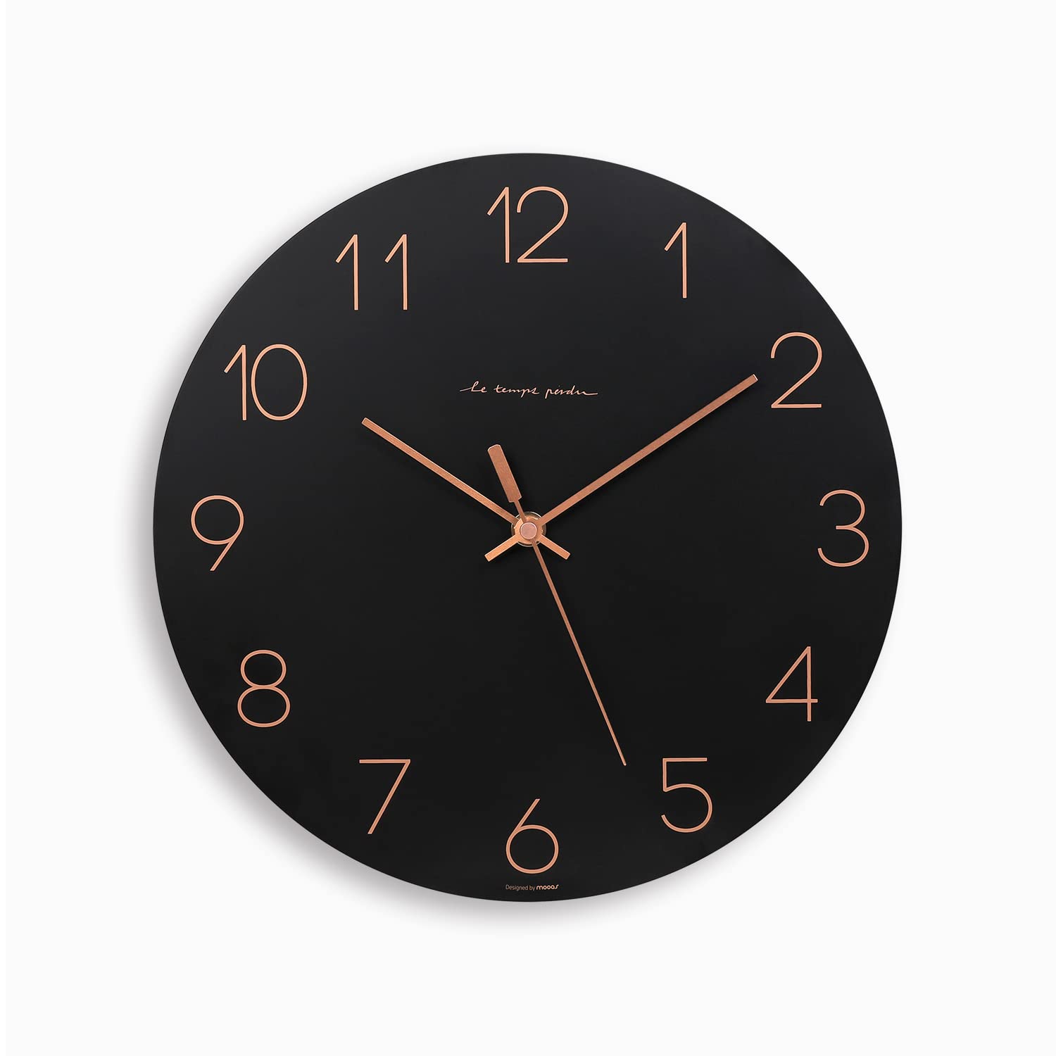 mooas Flatwood Wall Clock (Wood Big), 13 Wood Wall Clock Non-Ticking Sweep Movement Decorative Wall Clock Battery Operated Wall 
