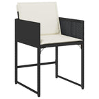 vidaXL 13 Piece Patio Dining Set with Cushions - Black PE Rattan Garden Table & 12 Chairs - Outdoor Deck Furniture with Tempered Glass Top