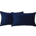 Jiahannha Velvet Navy Blue Throw Pillow Covers 12X20 Inches Pack Of 2 Soft Decorative Square Cushion Covers For Couch Sofa Bed L