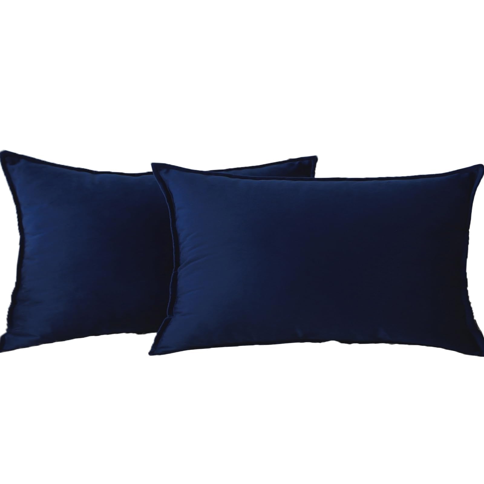Jiahannha Velvet Navy Blue Throw Pillow Covers 12X20 Inches Pack Of 2 Soft Decorative Square Cushion Covers For Couch Sofa Bed L