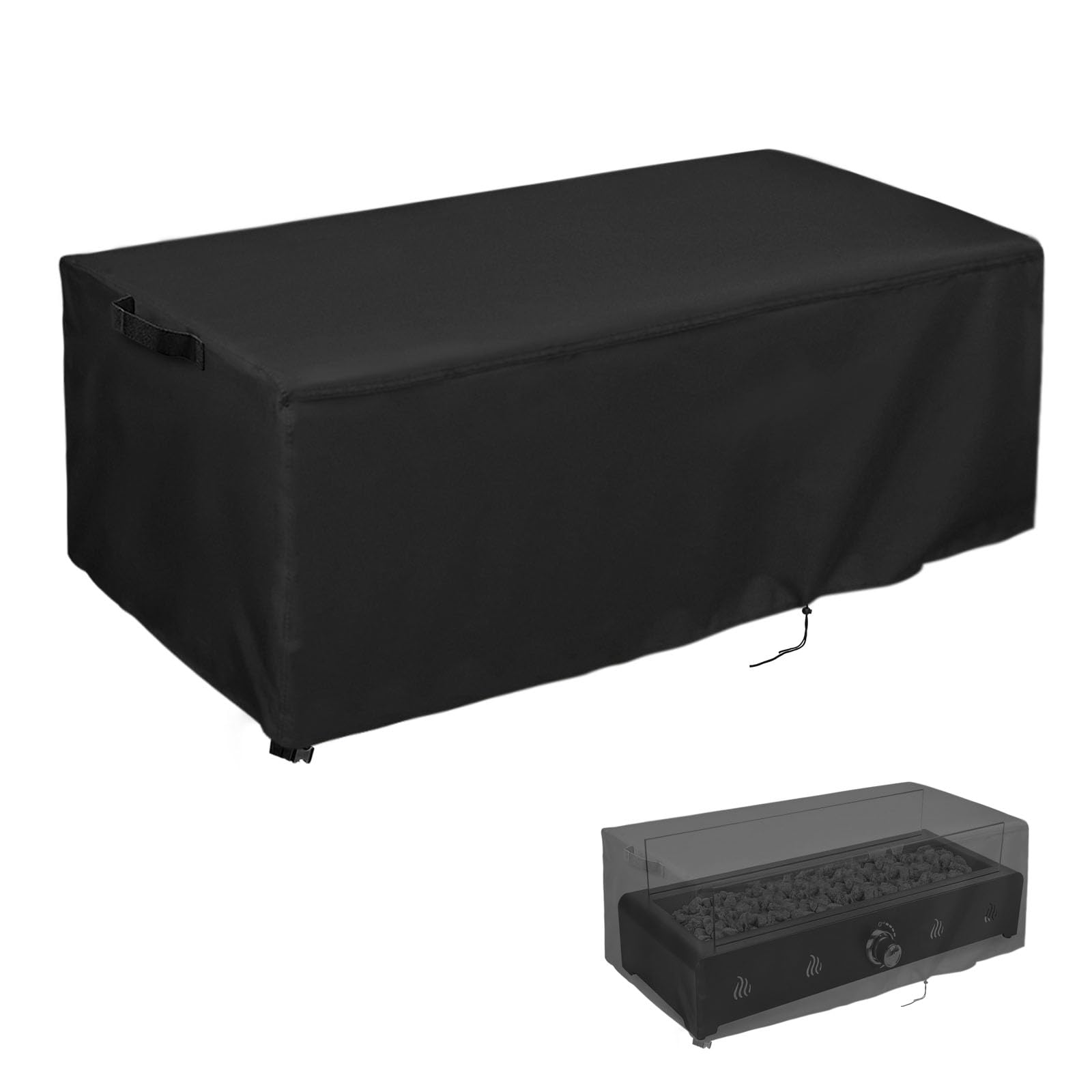 Theelves Firepit Cover,28' Tabletop Fire Pit Table Cover,Waterproof Cover For Outdoor Rectangular Smokeless Fire Table-28   9