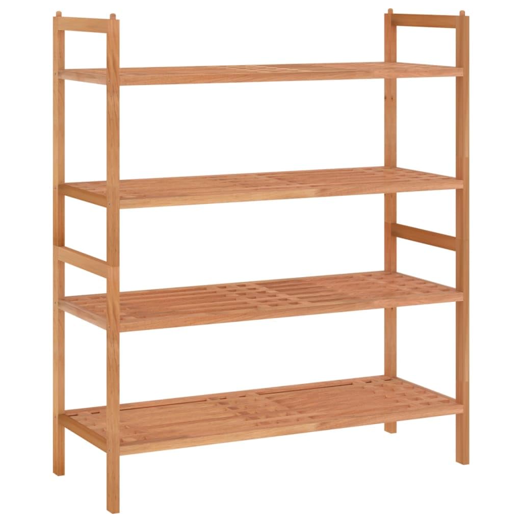 vidaXL Solid Walnut Wood Shoe Racks - Stackable 2-Tier Shoe Organizer Shelves for Entryway, Brown, Durable Shoe Stands with Oil Finish