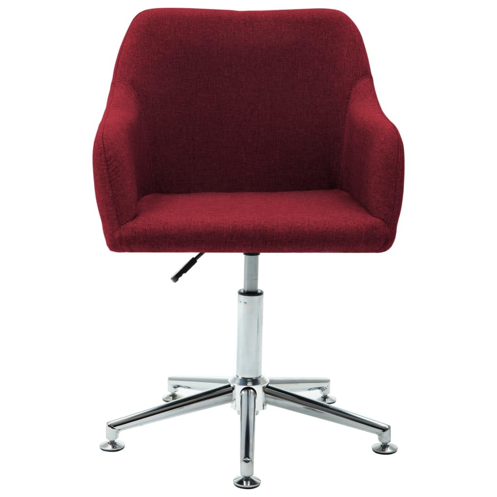 vidaXL Swivel Dining Chair Set in Wine Red Fabric - Contemporary and Adjustable Comfort - for Office, Living Room, Bedroom, Lounge