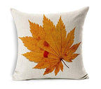 Leioh Fall Decor Cotton Linen Leaves,Maple Leaf Autumn Decorations Cushion Covers 20 X 20 Inch Sofa Home Decor Throw Pillow Case