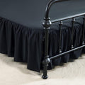 Xuan Dian Bed Skirt Twin Size Ruffled Bed Skirt With Split Corners, 12 Inch Drop Dust Ruffle Bed Skirt With Platform, Black