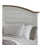 American Woodcrafters Meadowbrook White-Washed Wood Farmhouse King Size Arched Panel Headboard