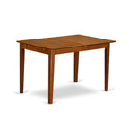 East West Furniture PSPL5-SBR-W 5 Piece Modern Dining Table Set Includes a Rectangle Wooden Table with Butterfly Leaf and 4 Dining Chairs, 32x60 Inch, Saddle Brown