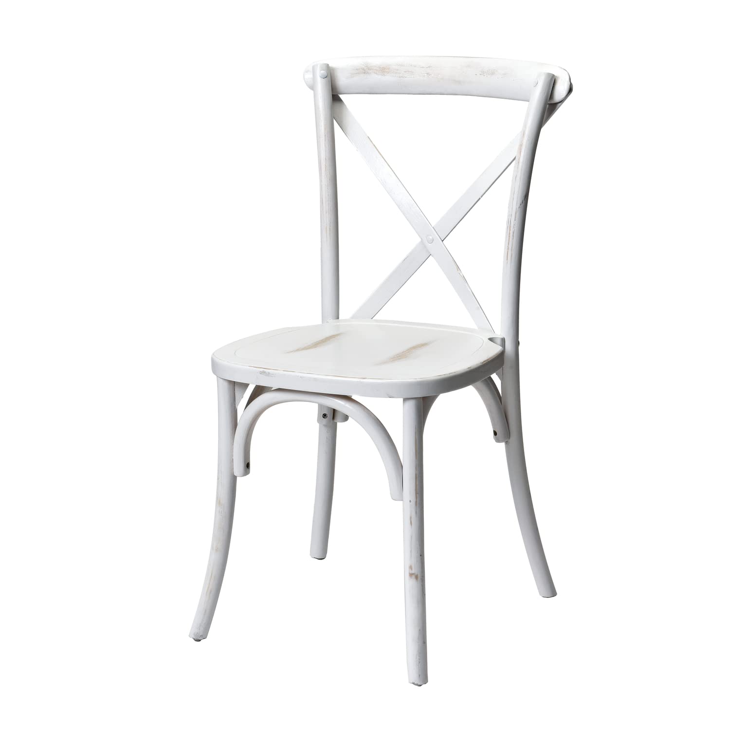 Commercial Seating Products White Wash Crossback Dining Chairs, 1-Pack