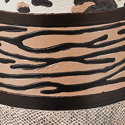 Popular Bath Jezella Collection Animal Print Trash Can, Multicolor, Resin Material, Open-Top, 9' X 6' X 9.5'