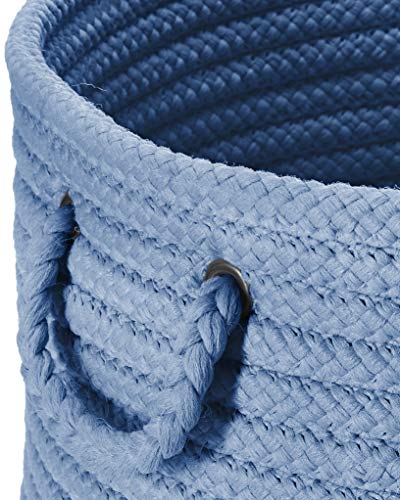 Colonial Mills Simply Home Solid Braided Basket, 18&quot;X18&quot;X12&quot;, Blue Ice