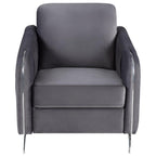 Lilola Home Hathaway Gray Velvet Modern Chic Accent Armchair