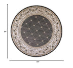 HomeRoots 352692 7'10' Round Polypropelene Grey/Ivory Area Rug