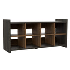 Modena Entryway Stackable Storage Unit, 8 Cubbies for Shoes, 8 Shoes Capacity, Carbon Espresso/Mahogany