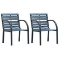vidaXL Outdoor Patio Chairs Set of 2 - Gray Wood with Steel Frame - Classic Design for Garden, Yard, Balcon