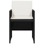 vidaXL Patio Chairs with Cushions - Black Poly Rattan Steel Frame | Outdoor Furniture Set for Garden/Patio