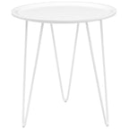 Modway Digress Mid-Century Round Side Table With Hairpin Legs in White