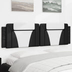vidaXL Upholstered Headboard Cushion in Faux Leather-Black/White 72-Wall Mountable/Pillow Design