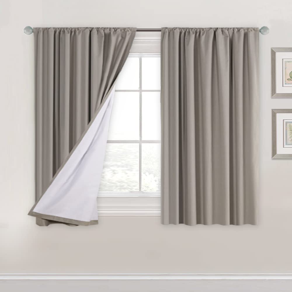 H.Versailtex Full Blackout Curtain Panels For Bedroom Thermal Insulated Window Covers For Kitchen Complete Blackout Rod Pocket D
