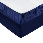 Treely 6 Piece Satin Sheets Queen Size Silky Smooth Navy Blue Satin Sheet Set With Deep Pocket, Satin Fitted Sheet, Flat Sheet,
