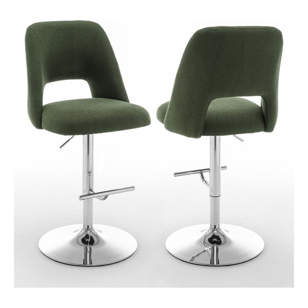 Best Quality Furniture Bs250-Bs257 Bar Stools, Set Of 2, Green/Silver