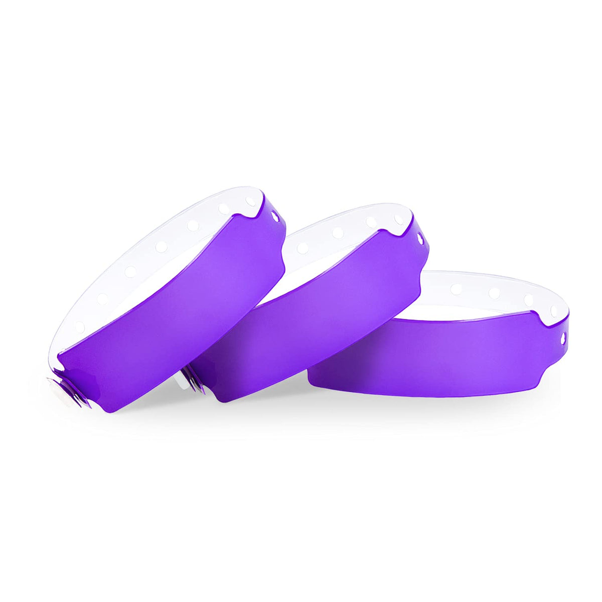 Wristall Neon Purple Plastic Wristbands 100 Pack - Colored Wristbands For Events, Vinyl Wrist Bands Of Party Custom Plastic Brac