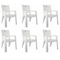 Cello Jordan Plastic High Back Armchair, Set Of 6(White)
