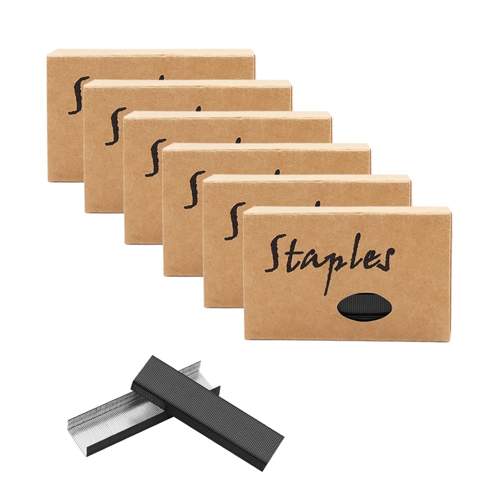 Black 26/6 Standard Staple Set 12Mm Width 950/Box 6 Boxes/Pack 5700 Count Staples For Office School Home Stapler Stapling Refill