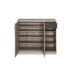 Acme Toski 2-Door Wooden Cabinet With 1 Drawer In Rustic Gray Oak