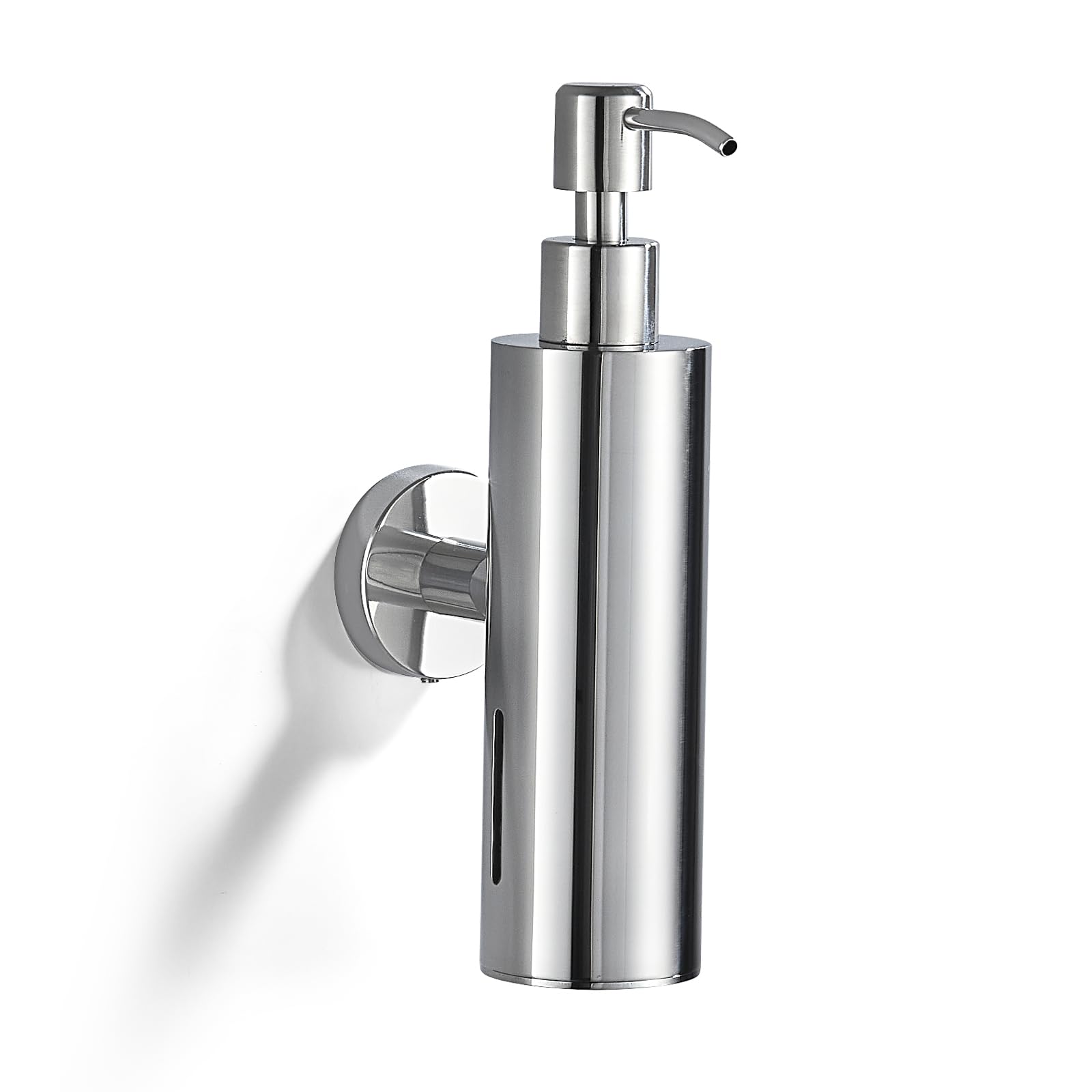 TINYROW Wall Mounted Soap Dispenser Wall Mount Soap Dispenser Stainless Steel Soap Dispenser Bathroom Chrome