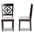 Baxton Studio Renaud Modern and Contemporary Grey Fabric Upholstered and Dark Brown Finished Wood 2-Piece Dining Chair Set