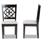 Baxton Studio Renaud Modern and Contemporary Grey Fabric Upholstered and Dark Brown Finished Wood 2-Piece Dining Chair Set