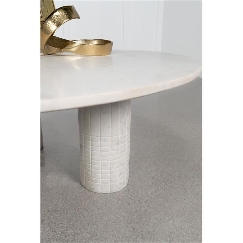 Coaster Astoria Round Genuine Marble Coffee Table White