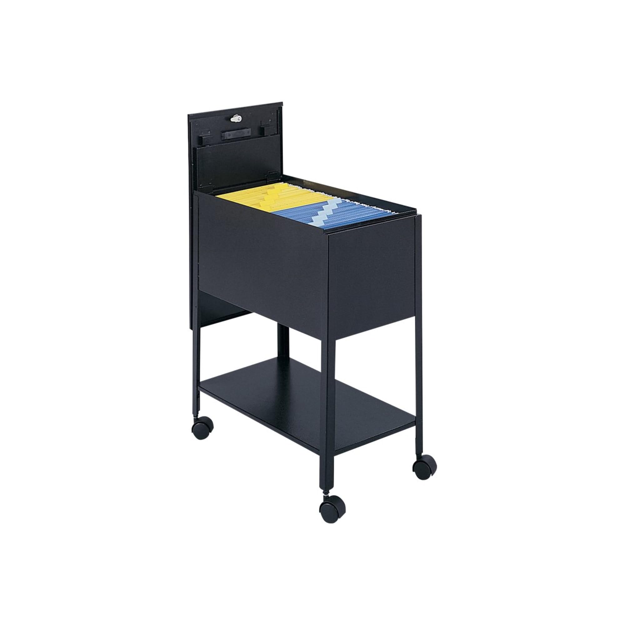 Safco Extra-Deep Locking Mobile Tub File, 13-1/2W X 24-3/4D X 28-1/4H, Black (Case Of 2)