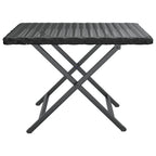 vidaXL Folding Table - Poly Rattan, Black, 17.7"x13.8"x12.6", Foldable Garden/Patio/Balcony Furniture
