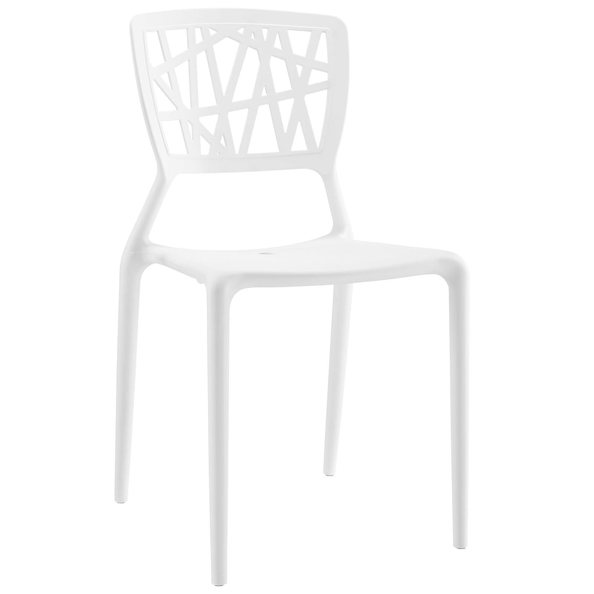 Modway Astro Stacking Accent Kitchen and Dining Room Chair in White - Fully Assembled