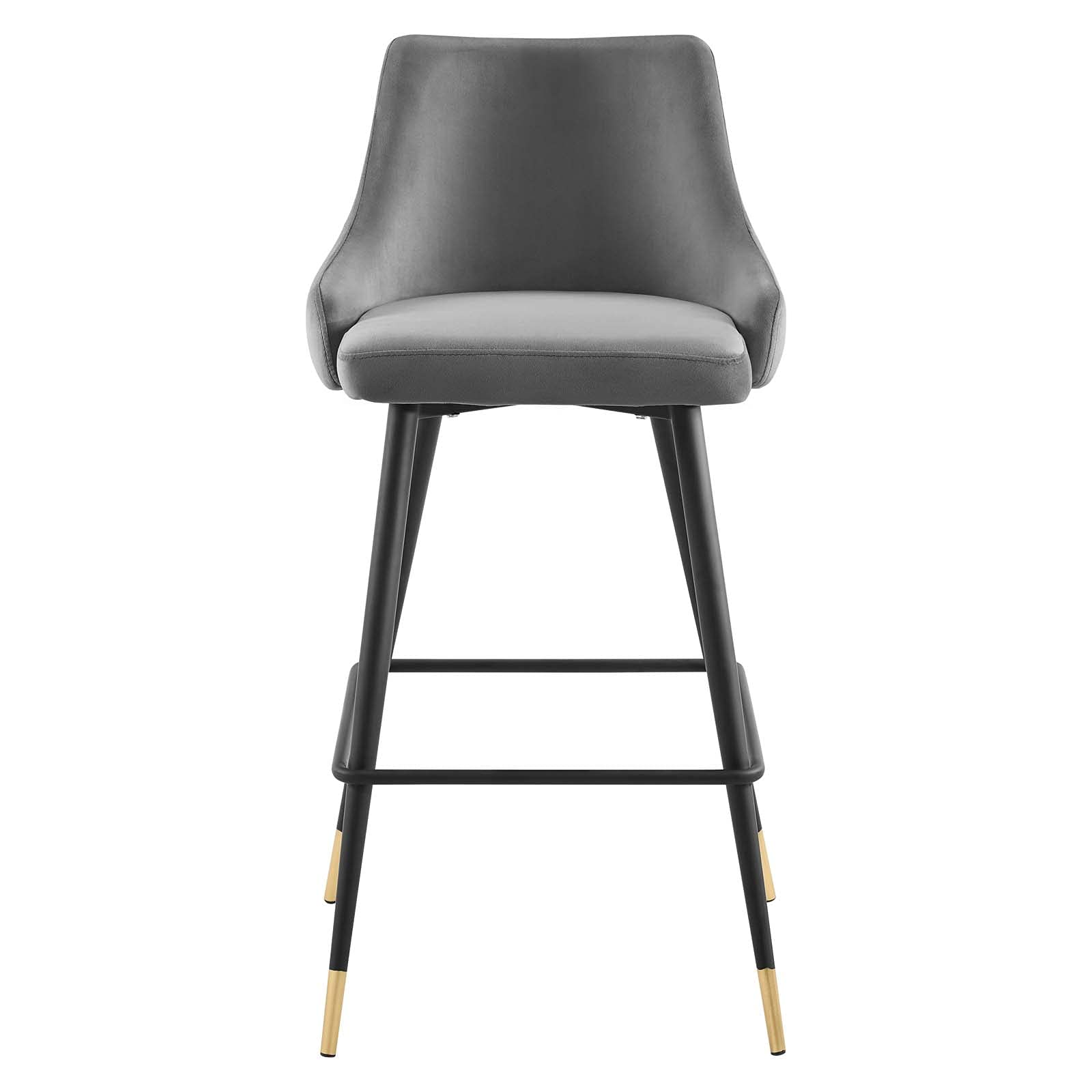 Modway Adorn Performance Velvet Bar Stool, Gray