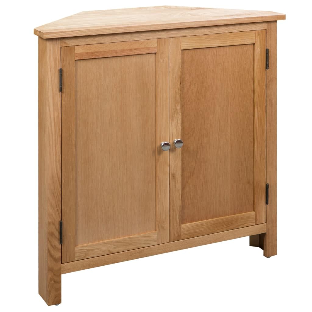 vidaXL Corner Cabinet 31.4&quot;x13.1&quot;x30.7&quot; Solid Oak Wood