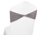 Mds Pack Of 10 Spandex Chair Sashes Bow Sash Elastic Chair Bands Ties Without Buckle For Wedding And Events Decoration Spandex Slider Sashes Bow - Silver Gray