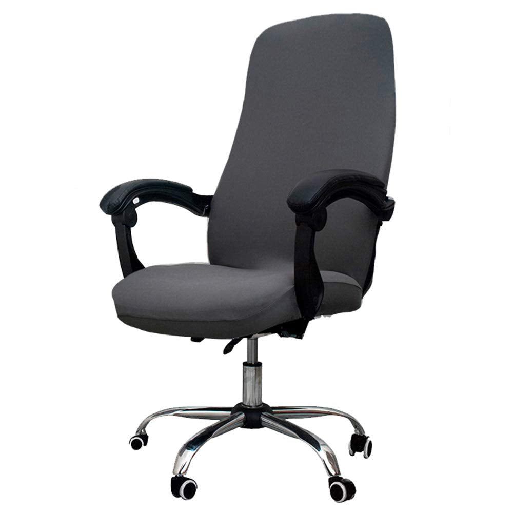 Melaluxe Office Chair Cover - Universal Stretch Desk Chair Cover, Computer Chair Slipcovers (Size: L) - Dark Gray