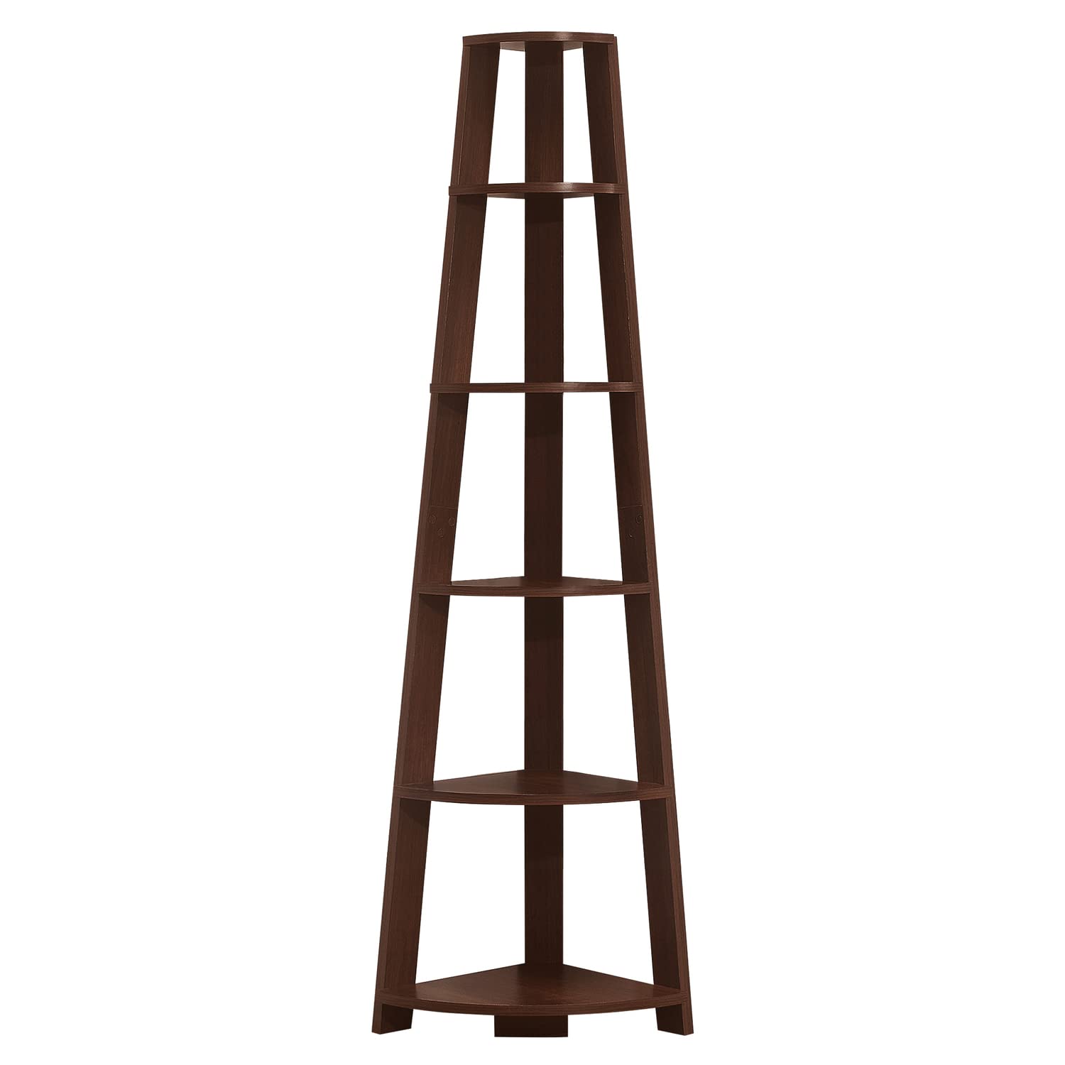 Monarch Specialties BOOKCASE-72 H/CHERRY CORNER ACCENT ETAGERE Bookcase, CAPPUCCINO