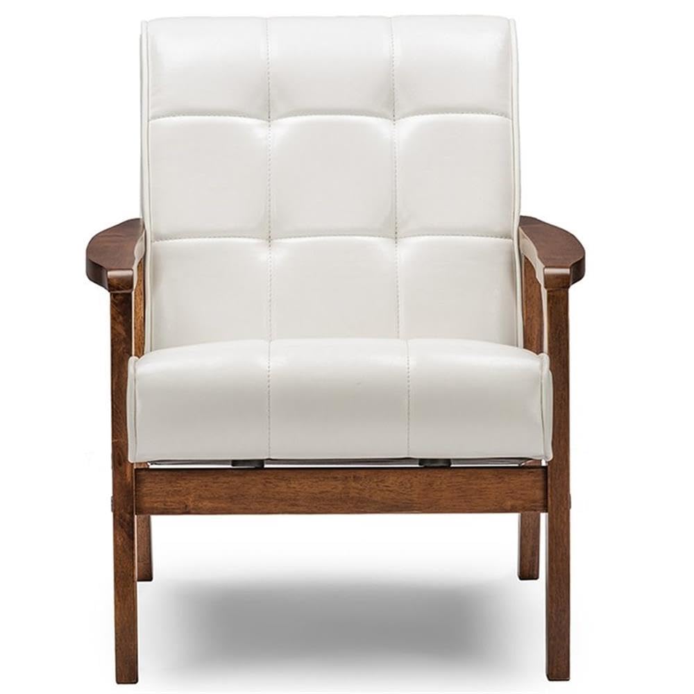 Baxton Studio Mid-Century Masterpieces Club Chair, White (Togo CC-109-545)
