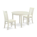 East West Furniture Bowe3-Whi-W 3 Pc Table And Chair Set For 2-Dinette Table And 2 Kitchen Chairs