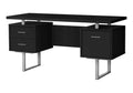 Monarch Specialties I 7634 Computer Desk, Home Office, Laptop, Left, Right Set-up, Storage Drawers, 60 L, Work, Metal, Laminate,