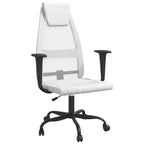 vidaXL Breathable White Mesh Fabric Office Chair with Adjustable Height and 360-degree Swivel Design and Rolling Castors