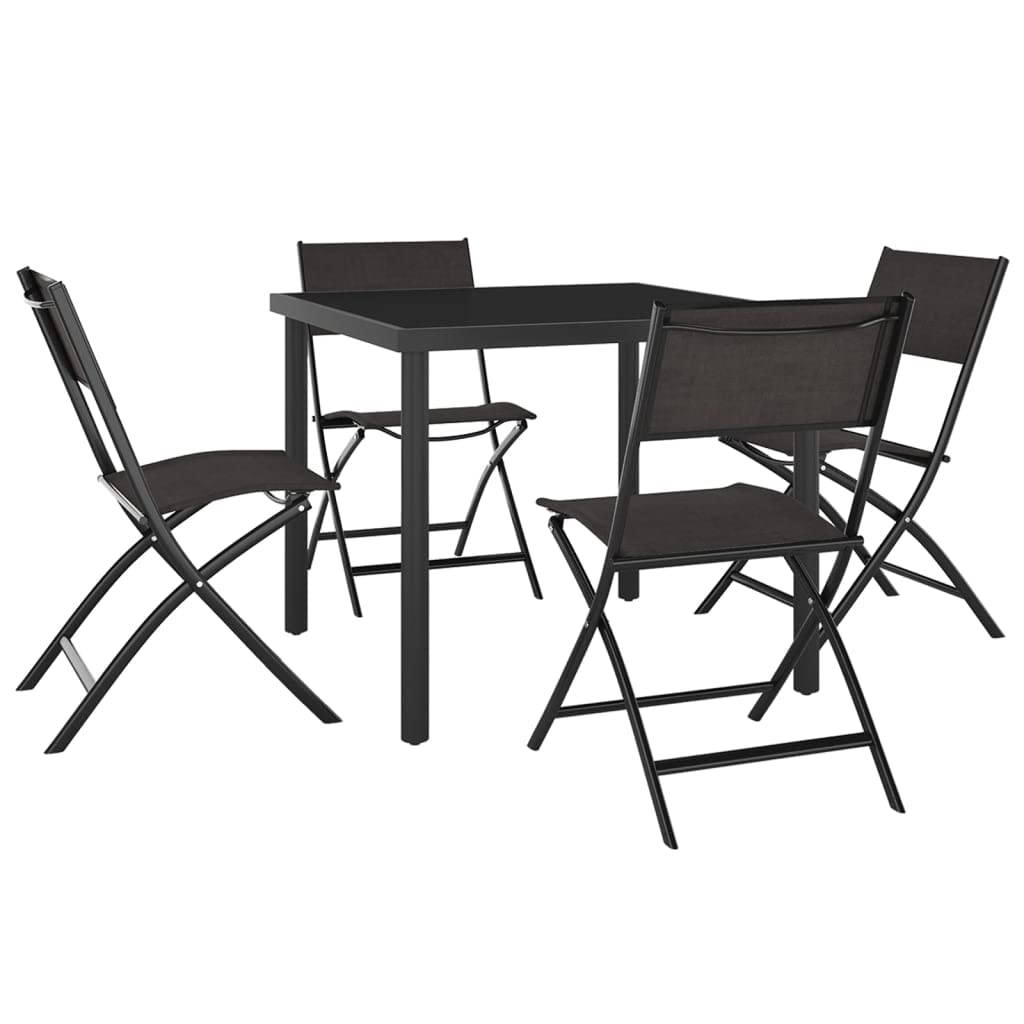 vidaXL Patio Dining Set 5 Piece Garden Outdoor Terrace Balcony Backyard Dining Dinner Dinette Table and Chair Seat Seating Furniture Steel