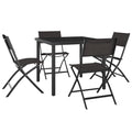 vidaXL Patio Dining Set 5 Piece Garden Outdoor Terrace Balcony Backyard Dining Dinner Dinette Table and Chair Seat Seating Furniture Steel