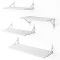 YGEOMER Floating Shelves for Wall, White Wall Shelves Different Sizes, Wall Mounted Wood Shelf for Living Room, Bathroom, Bedroo